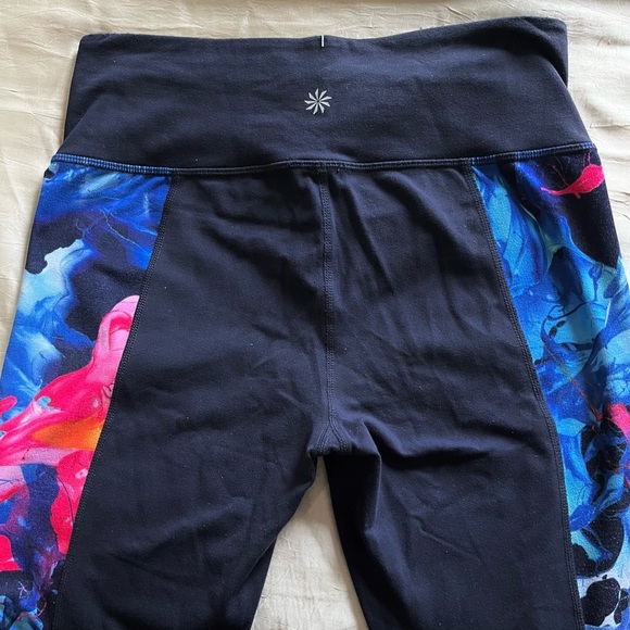 Athleta Navy and Vibrant Multicolor Leggings - Picture 4 of 5